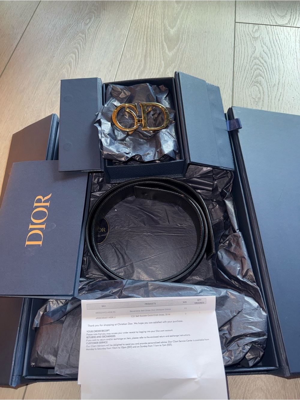 Dior Men’s Reversible Belt With CD Buckle